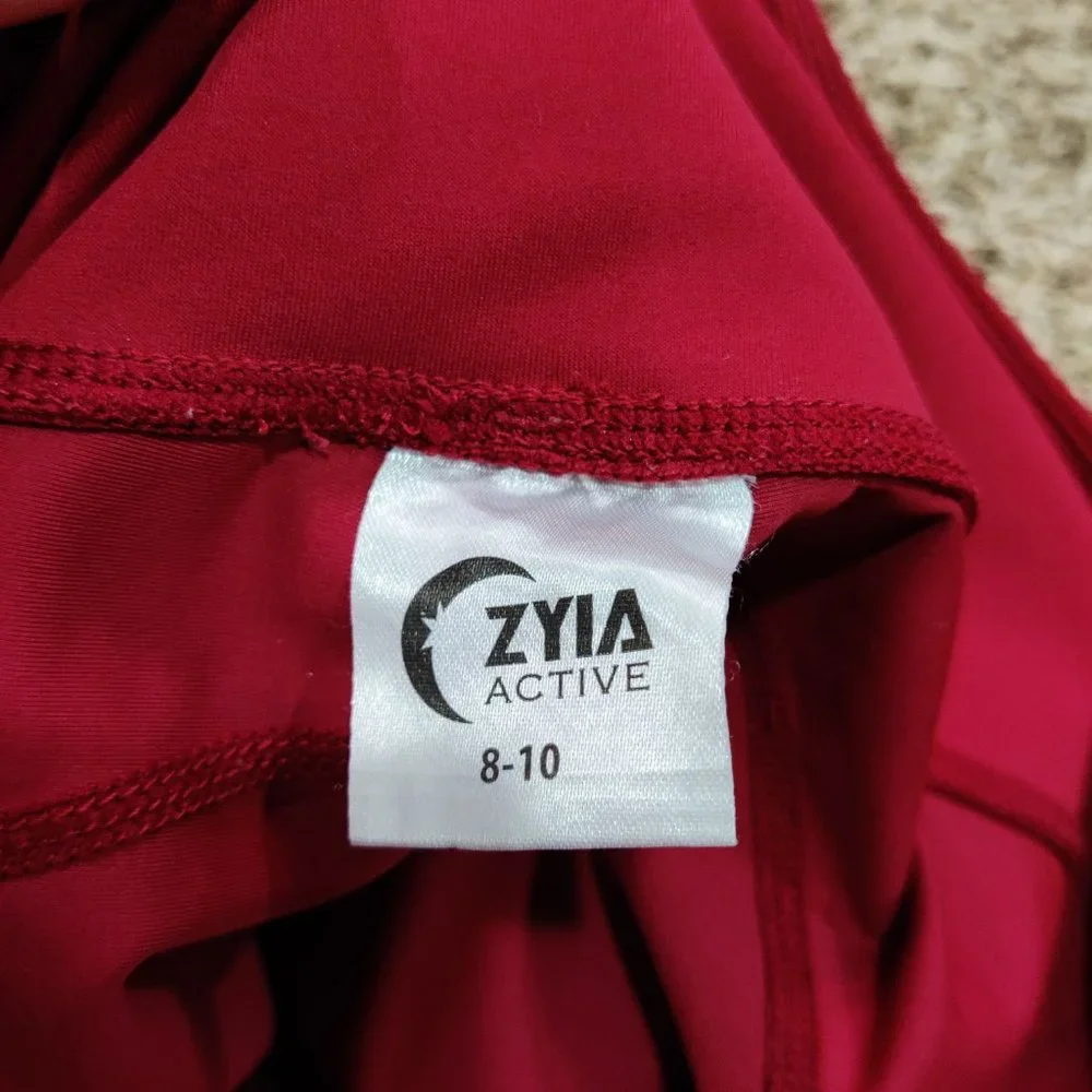 Zyia Active Merlot Pocket Reflective Light n Luxe 7/8 High Rise leggings, sz 6-8 - Picture 4 of 9
